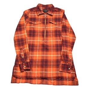 Pendleton Wool Half Zip Plaid Flannel Shirt Long Sleeve Tunic Top‎ XS